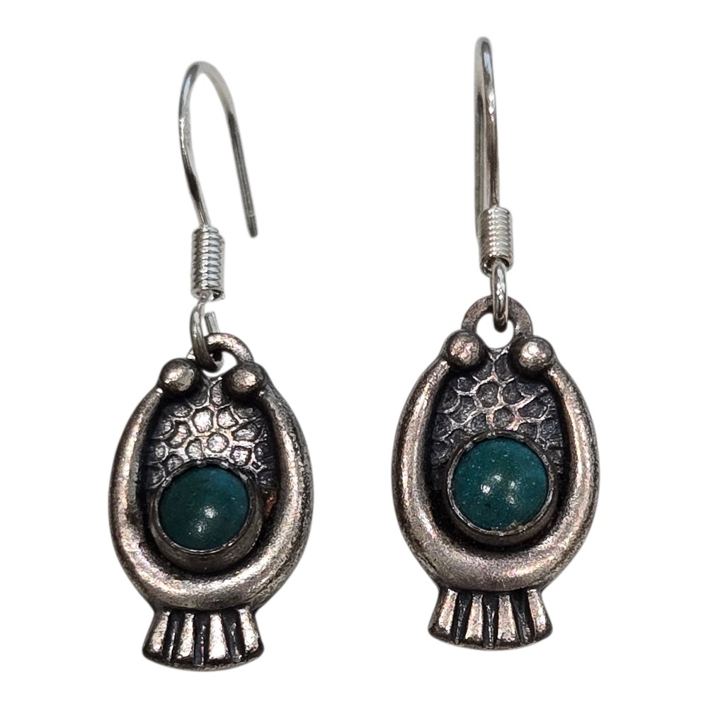 Unbranded Dangle Earrings Sterling Silver OS Blue Vintage Southwestern Turquoise